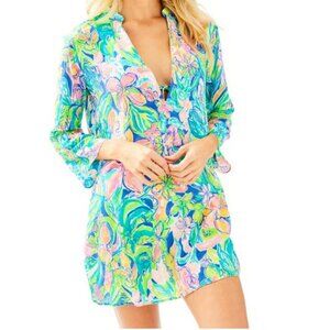 EUC Lilly Pulitzer Esme Swim CoverUp in Bennett Blue Surf Gypsea Small